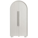 Bamboo Tall Arched Storage Cabinet in Ash