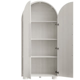 Bamboo Tall Arched Storage Cabinet in Ash