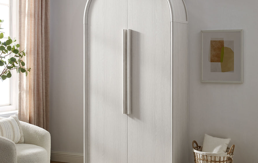 Bamboo Tall Arched Storage Cabinet in Ash