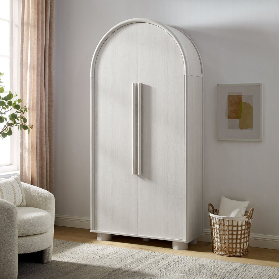 Bamboo Tall Arched Storage Cabinet in Ash
