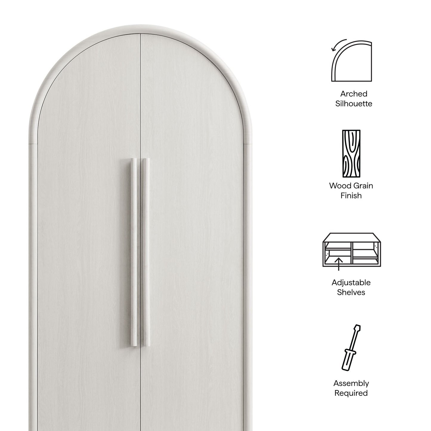 Bellamy Tall Arched Storage Cabinet by Furniture For America