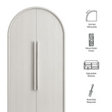 Bamboo Tall Arched Storage Cabinet in Ash