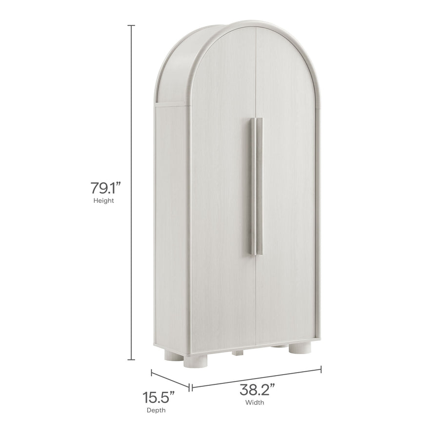 Bamboo Tall Arched Storage Cabinet in Ash