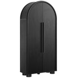 Bamboo Tall Arched Storage Cabinet in Black