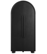 Bamboo Tall Arched Storage Cabinet in Black
