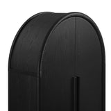 Bamboo Tall Arched Storage Cabinet in Black