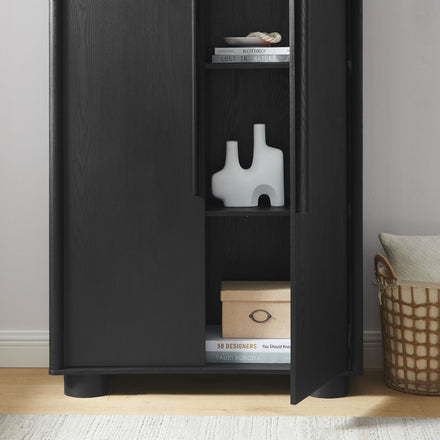 Bellamy Tall Arched Storage Cabinet in Black