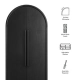 Bamboo Tall Arched Storage Cabinet in Black