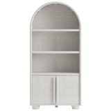 Bamboo Tall Arched Display Cabinet Bookcase in Ash
