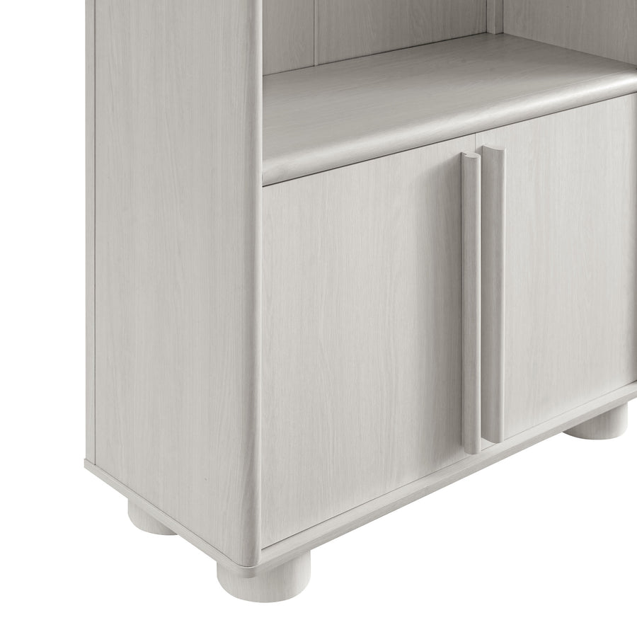 Bamboo Tall Arched Display Cabinet Bookcase in Ash