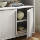 Bamboo Tall Arched Display Cabinet Bookcase in Ash