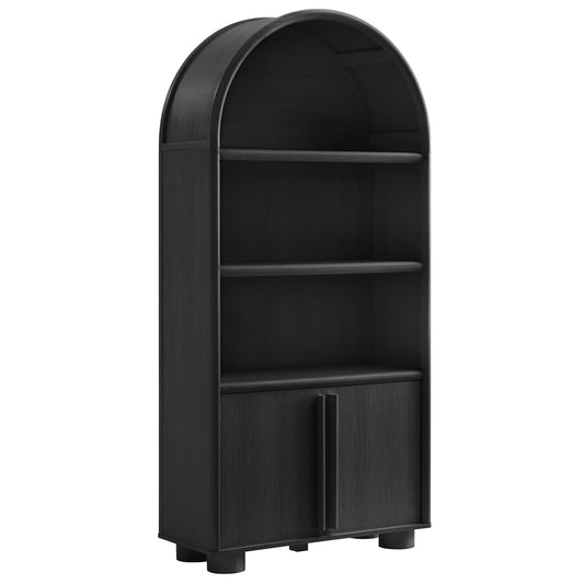 Bellamy Tall Arched Display Cabinet Bookcase by Furniture for America