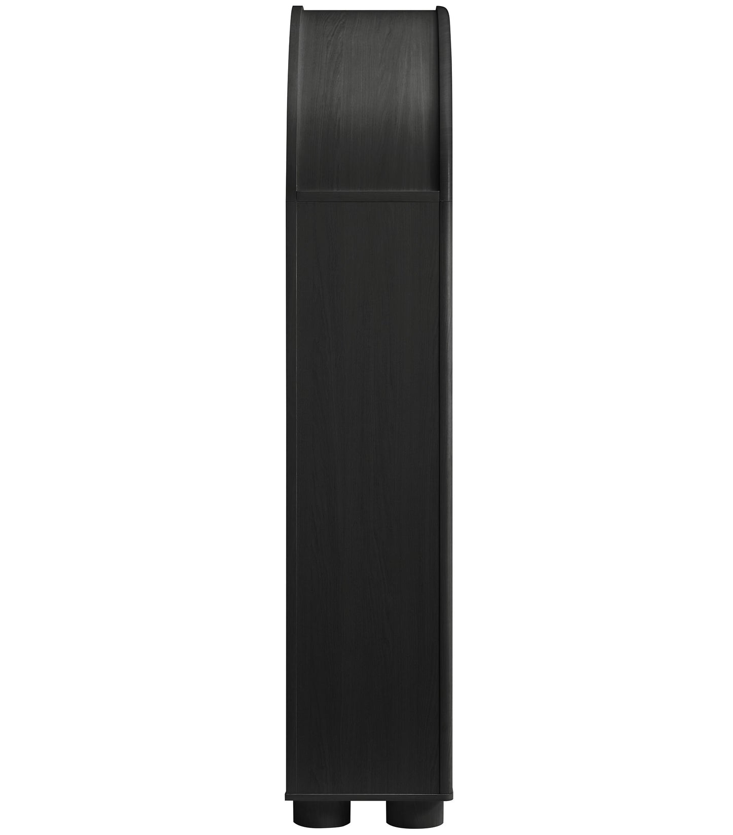 Bamboo Tall Arched Display Cabinet Bookcase in Black Oak