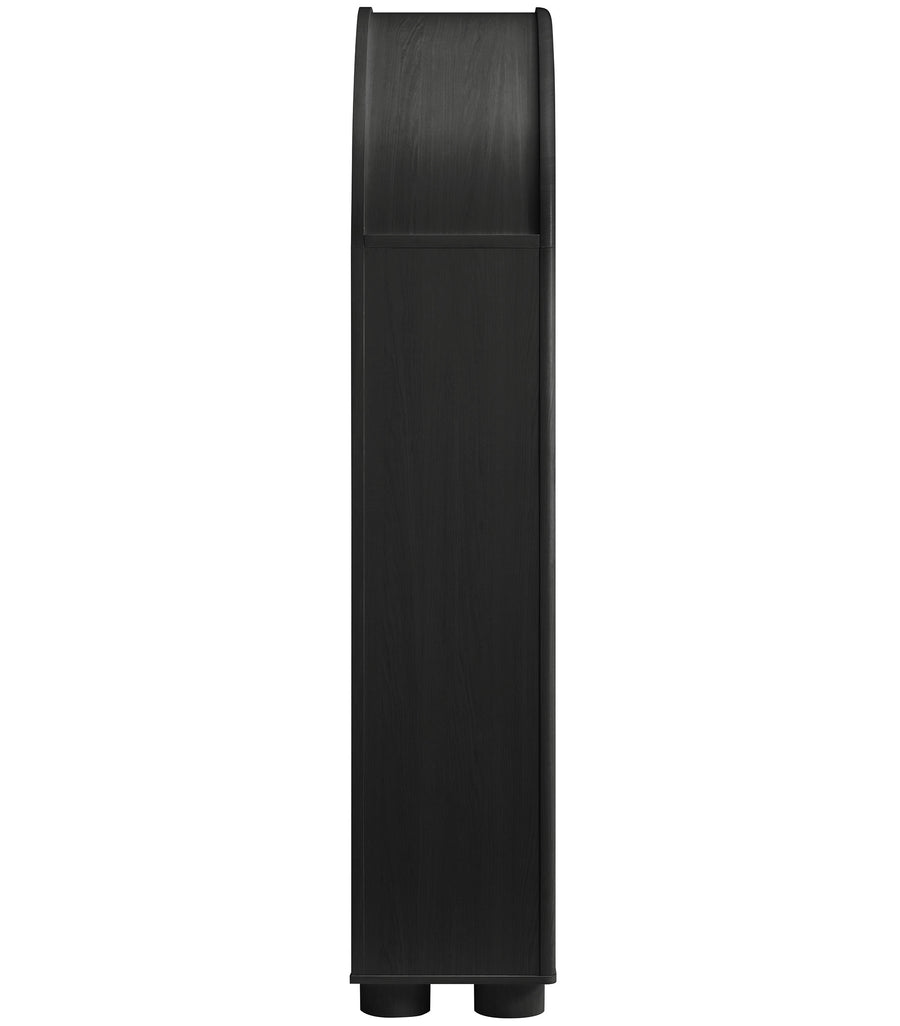 Bamboo Tall Arched Display Cabinet Bookcase in Black Oak