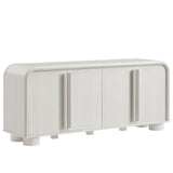 Bamboo Curved 4-Door Sideboard Cabinet in Ash