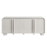 Bamboo Curved 4-Door Sideboard Cabinet in Ash
