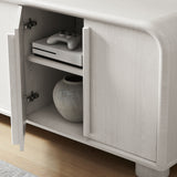 Bamboo Curved 4-Door Sideboard Cabinet in Ash