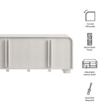 Bamboo Curved 4-Door Sideboard Cabinet in Ash