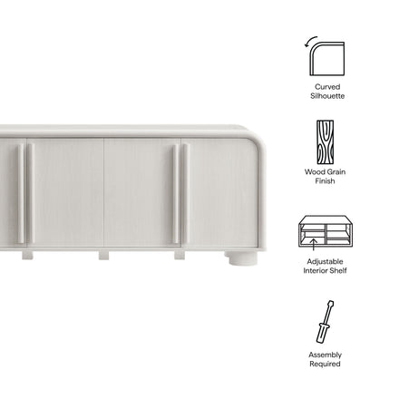 Bellamy Curved 4-Door Sideboard Cabinet in Ash