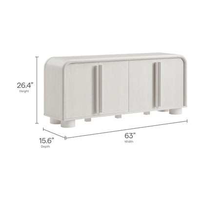 Bellamy Curved 4-Door Sideboard Cabinet by Furniture For America