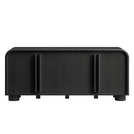 Bellamy Curved 4-Door Sideboard Cabinet in Black Oak