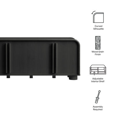 Bellamy Curved 4-Door Sideboard Cabinet by Furniture for America