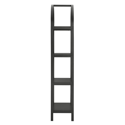Vexley 72 Inch Tall Narrow Arched Bookshelf in Black
