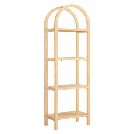 Vexley 72 Inch Tall Narrow Arched Bookshelf in Natural