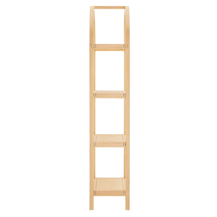 Vexley 72 Inch Tall Narrow Arched Bookshelf in Natural
