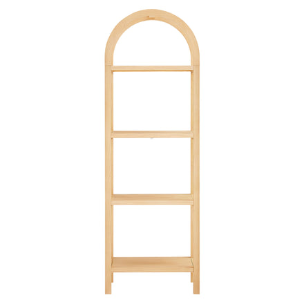 Vexley 72 Inch Tall Narrow Arched Bookshelf in Natural