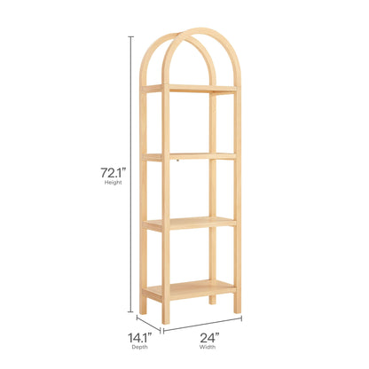 Vexley 72 Inch Tall Narrow Arched Bookshelf by Furniture For America