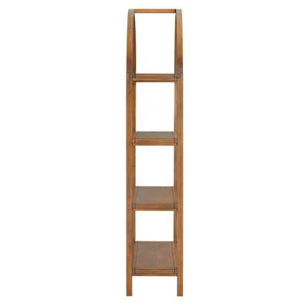 Vexley 72 Inch Tall Narrow Arched Bookshelf in Walnut