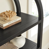 Sercial 60 Inch Arched Bookshelf in Black