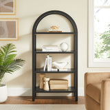 Sercial 60 Inch Arched Bookshelf in Black