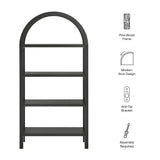 Sercial 60 Inch Arched Bookshelf in Black