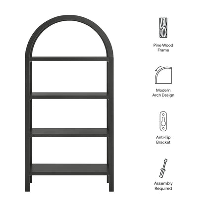 Vexley 60 Inch Arched Bookshelf by Furniture For America