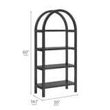 Sercial 60 Inch Arched Bookshelf in Black