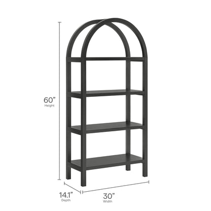 Vexley 60 Inch Arched Bookshelf by Furniture For America