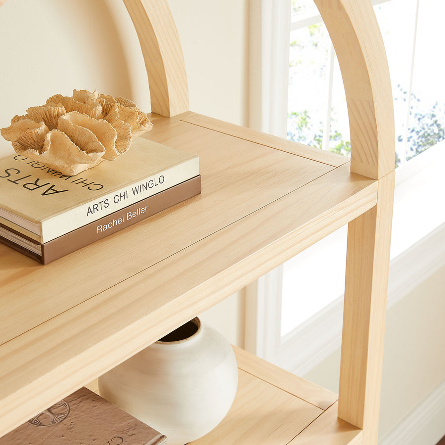 Sercial 60 Inch Arched Bookshelf in Natural