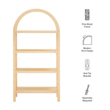 Sercial 60 Inch Arched Bookshelf in Natural