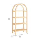 Sercial 60 Inch Arched Bookshelf in Natural