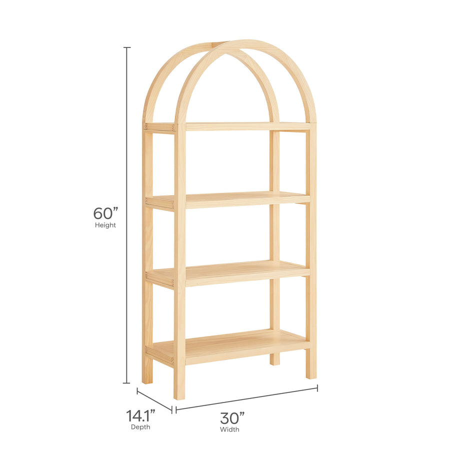 Sercial 60 Inch Arched Bookshelf in Natural