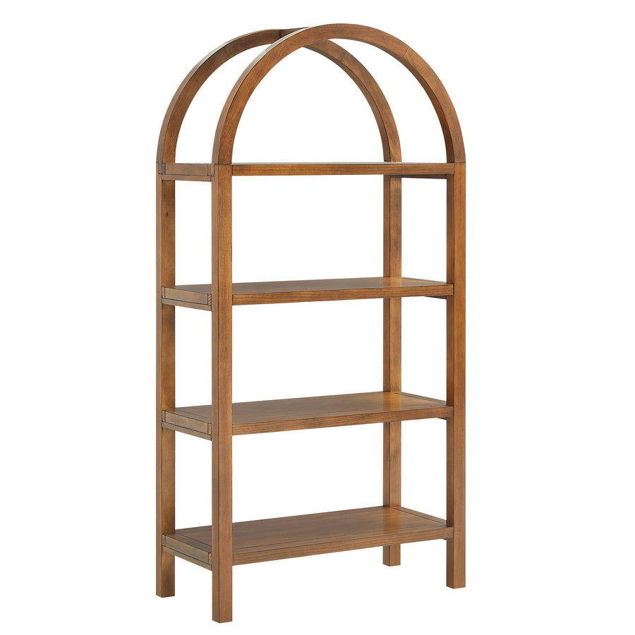 Sercial 60 Inch Arched Bookshelf in Walnut