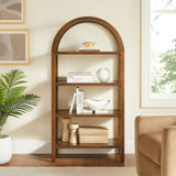 Sercial 60 Inch Arched Bookshelf in Walnut