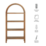 Sercial 60 Inch Arched Bookshelf in Walnut