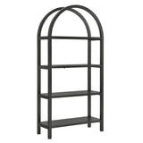 Sercial 72 Inch Large Arched Bookshelf in Black