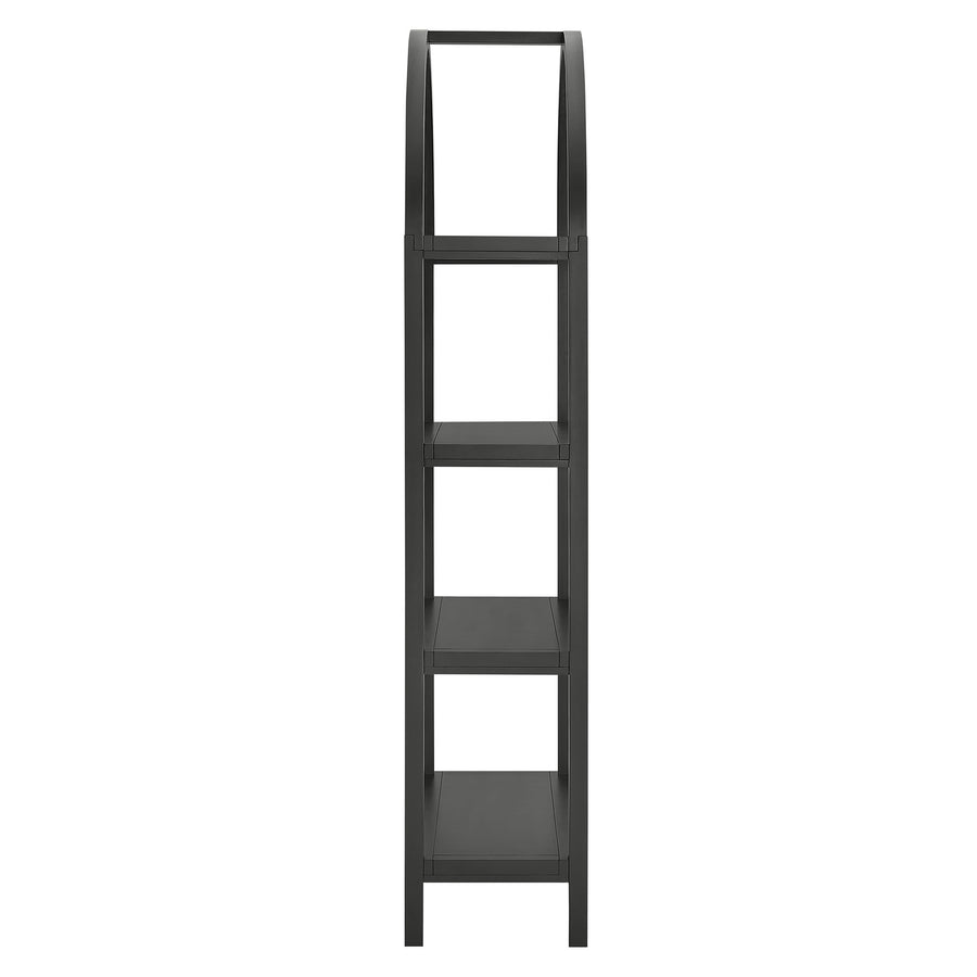 Sercial 72 Inch Large Arched Bookshelf in Black