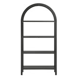 Sercial 72 Inch Large Arched Bookshelf in Black