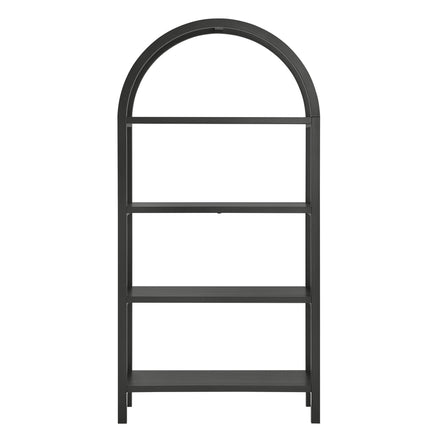 Vexley 72 Inch Large Arched Bookshelf in Black