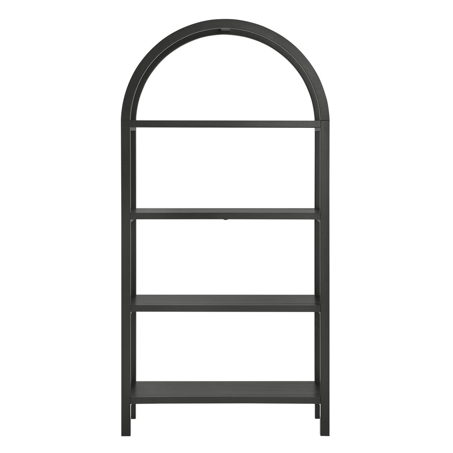 Sercial 72 Inch Large Arched Bookshelf in Black